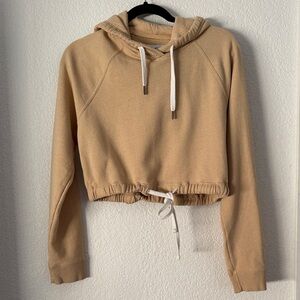 Hollister Tan Cropped Hoodie
